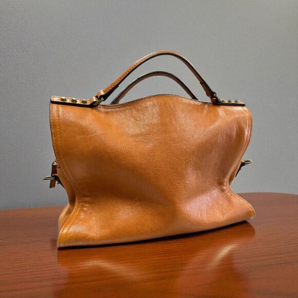 C & C California Leather Bag Satchel Crossbody Tote Bag British Tan - Picture 1 of 16